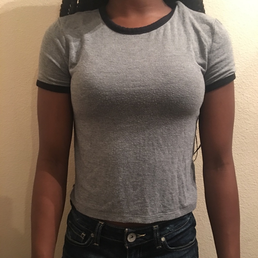 Gray Cropped Shirt